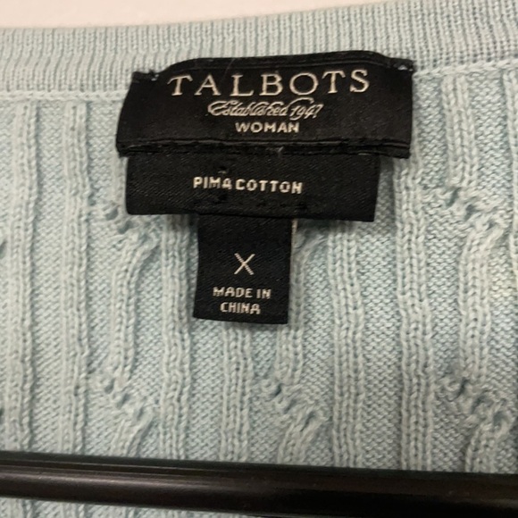 Talbots light blue/green V neck Pullover Sweater X - Picture 2 of 5